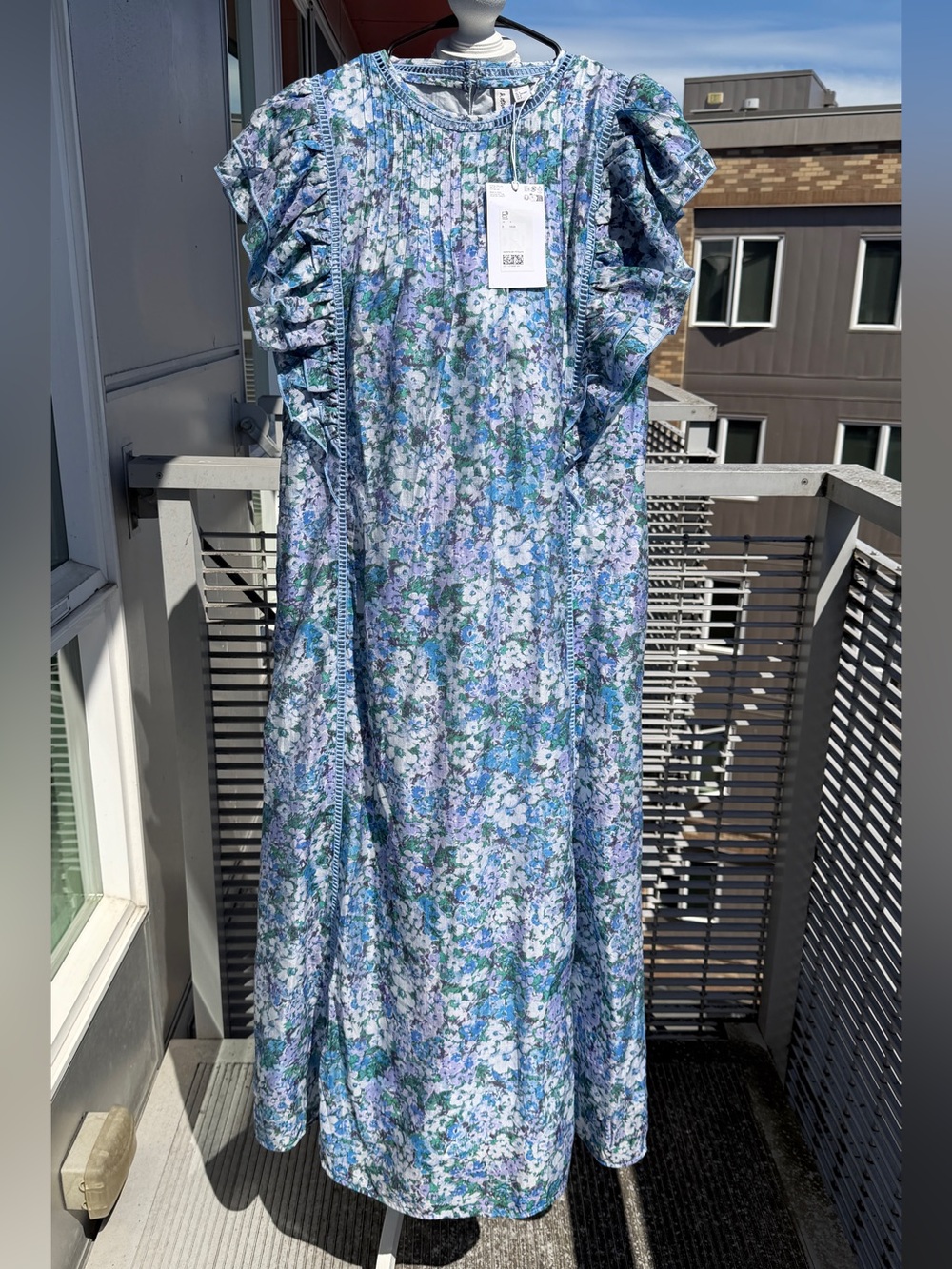 NWT & Other Stories Blue Floral Midi Dress